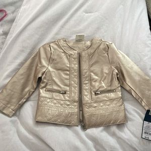 Toddler girl faux leather coat